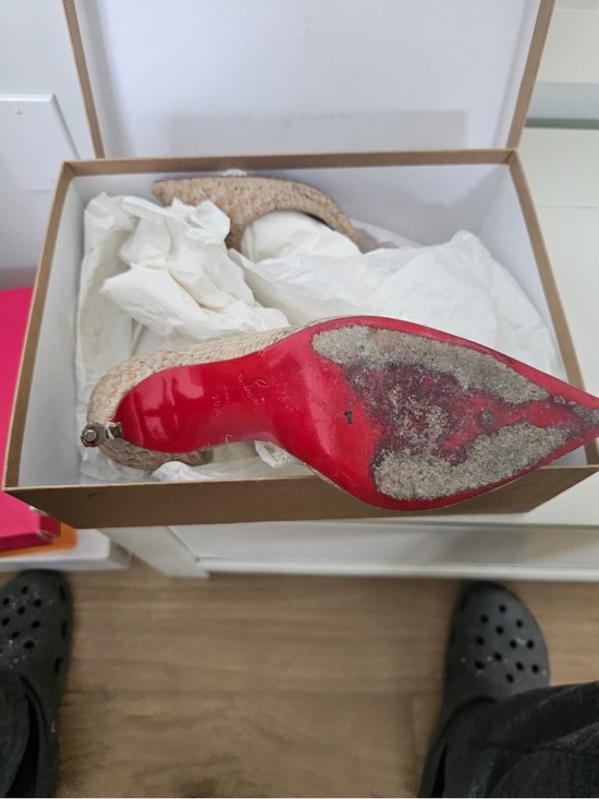 Christian Louboutin Beige Snakeskin Stiletto with Red Sole